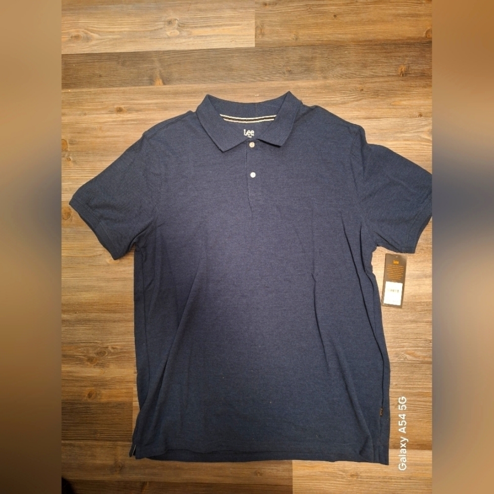 Navy Polo Shirt Short Sleeves Soft Fabric Classic Style